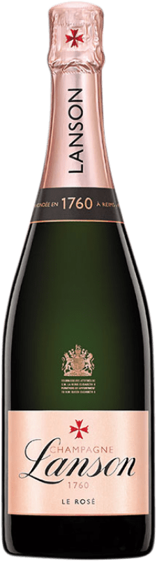 56,95 € 送料無料 | ロゼスパークリングワイン Lanson Rose Label A.O.C. Champagne シャンパン フランス Pinot Black, Chardonnay, Pinot Meunier ボトル 75 cl