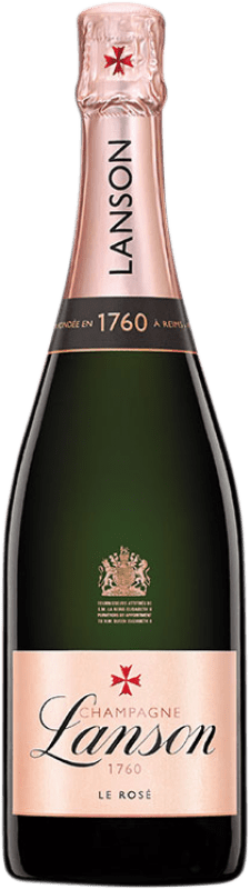 56,95 € 免费送货 | 玫瑰气泡酒 Lanson Rose Label A.O.C. Champagne 香槟酒 法国 Pinot Black, Chardonnay, Pinot Meunier 瓶子 75 cl