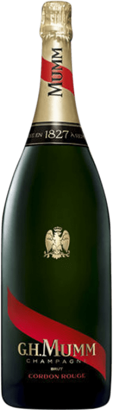 392,95 € Kostenloser Versand | Weißer Sekt G.H. Mumm Cordon Rouge Brut Große Reserve A.O.C. Champagne Champagner Frankreich Spätburgunder, Chardonnay, Pinot Meunier Jeroboam-Doppelmagnum Flasche 3 L