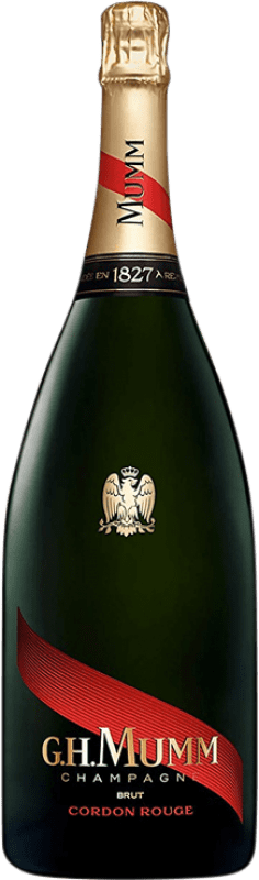 115,95 € Бесплатная доставка | Белое игристое G.H. Mumm Cordon Rouge брют Гранд Резерв A.O.C. Champagne шампанское Франция Chardonnay, Pinot Meunier бутылка Магнум 1,5 L