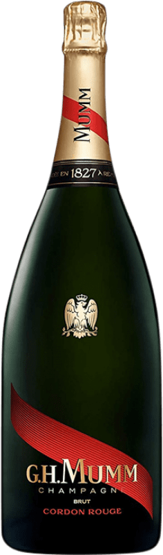 99,95 € Envio grátis | Espumante Branco G.H. Mumm Cordon Rouge Brut — Bruto Grande Reserva A.O.C. Champagne Champagne França Chardonnay, Pinot Meunier Garrafa Magnum 1,5 L