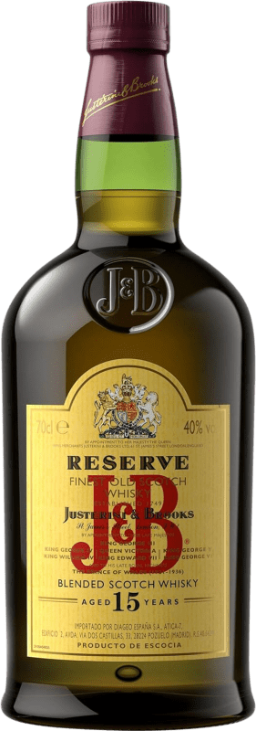 34,95 € Envío gratis | Whisky Blended J&B Reserva Reino Unido 15 Años Botella 70 cl