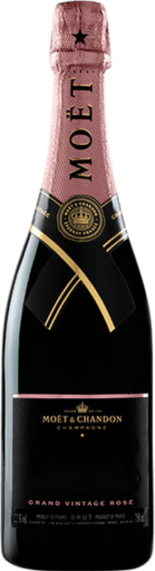 92,95 € Envío gratis | Espumoso rosado Moët & Chandon Grand Vintage Rose A.O.C. Champagne Champagne Francia Pinot Negro, Chardonnay, Pinot Meunier Botella 75 cl