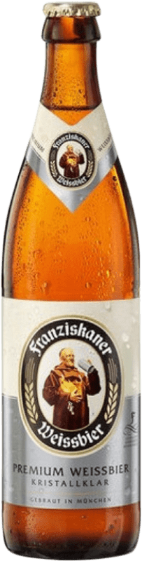 45,95 € Envío gratis | Caja de 20 unidades Cerveza Spaten-Franziskaner Weissbier Kristall-Klar Botella Medium 50 cl