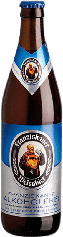 19,95 € Envio grátis | Caixa de 12 unidades Cerveja Spaten-Franziskaner Garrafa Medium 50 cl Sem Álcool