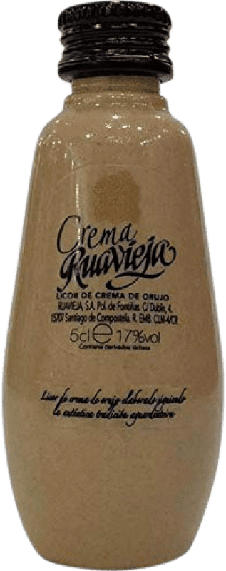 2,95 € Spedizione Gratuita | Crema di Liquore Ruavieja Orujo Bottiglia Miniatura 5 cl