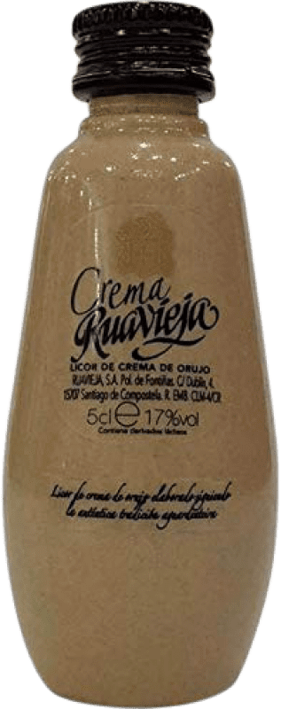 3,95 € Spedizione Gratuita | Crema di Liquore Ruavieja Spagna Bottiglietta Mignon 5 cl Orujo
