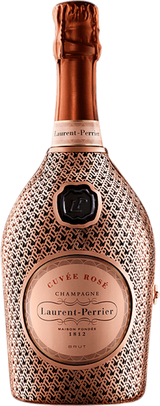 61,95 € 免费送货 | 玫瑰气泡酒 Laurent Perrier Cuvée Rose Chaqueta de Metal A.O.C. Champagne 香槟酒 法国 Pinot Black 瓶子 75 cl