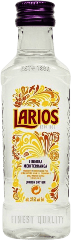 2,95 € Spedizione Gratuita | Genever Gin Larios Mediterranean — Mediterranea Spagna Bottiglietta Mignon 5 cl
