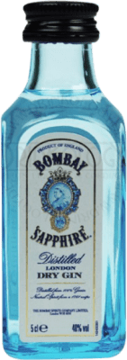 3,95 € Spedizione Gratuita | Gin Bombay Sapphire Regno Unito Bottiglia Miniatura 5 cl