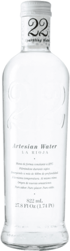 35,95 € Envío gratis | Caja de 12 unidades Agua 22 Artesian Water Con Gas 822 Botella 80 cl