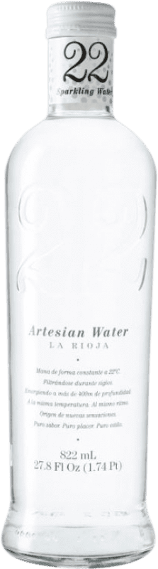 35,95 € Envío gratis | Caja de 12 unidades Agua 22 Artesian Water Con Gas 822 España Botella 80 cl