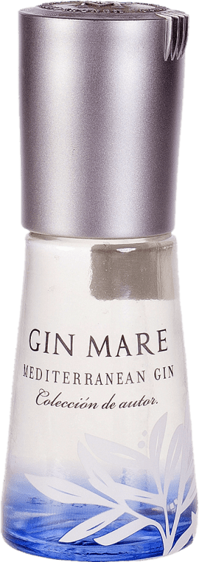 15,95 € Envio grátis | Genever Gin Global Premium Mare Mediterranean — Mediterrânica Espanha Garrafinha Miniatura 10 cl