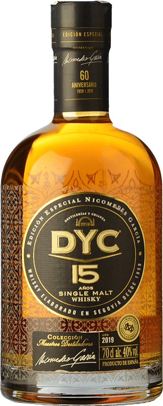 51,95 € Spedizione Gratuita | Whisky Single Malt DYC 15 Anni Bottiglia 70 cl