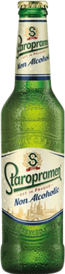 28,95 € 免费送货 | 盒装24个 啤酒 AB InBev Staropramen 三分之一升瓶 33 cl 不含酒精