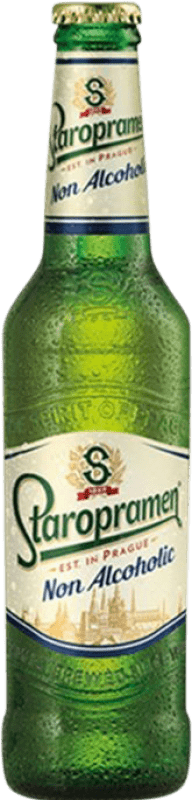 29,95 € 免费送货 | 盒装24个 啤酒 AB InBev Staropramen 三分之一升瓶 33 cl 不含酒精