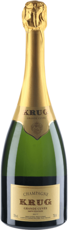 182,95 € 免费送货 | 白起泡酒 Krug Grande Cuvée 166éme Edition 香槟 大储备 A.O.C. Champagne 香槟酒 法国 Pinot Black, Chardonnay, Pinot Meunier 瓶子 75 cl