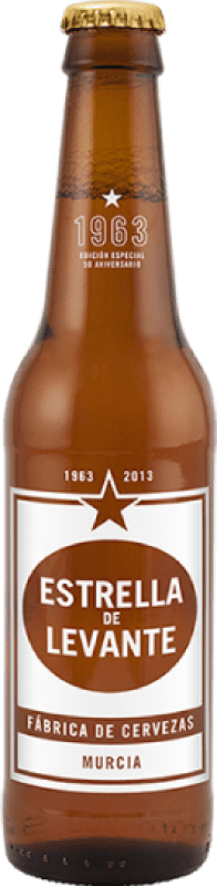 89,95 € 免费送货 | 盒装24个 啤酒 Estrella de Levante Retro 限量版 西班牙 三分之一升瓶 33 cl