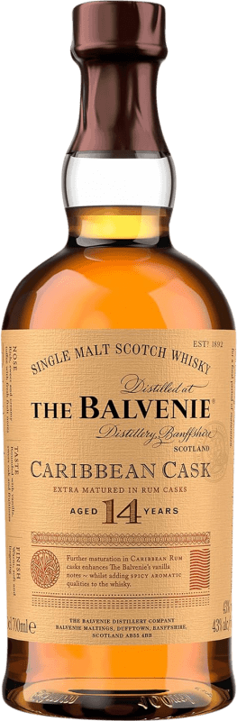 122,95 € 免费送货 | 威士忌单一麦芽威士忌 Balvenie Caribbean Cask 英国 14 岁 瓶子 70 cl