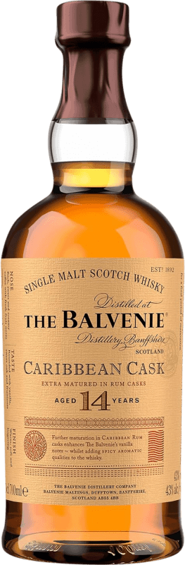127,95 € Envío gratis | Whisky Single Malt Balvenie Caribbean Cask Reino Unido 14 Años Botella 70 cl