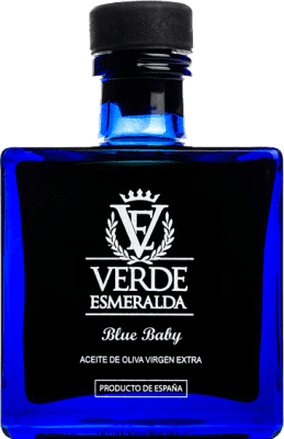 9,95 € Spedizione Gratuita | Olio d'Oliva Verde Esmeralda Baby Blue Organic Ecológico Picual Bottiglia Miniatura 10 cl