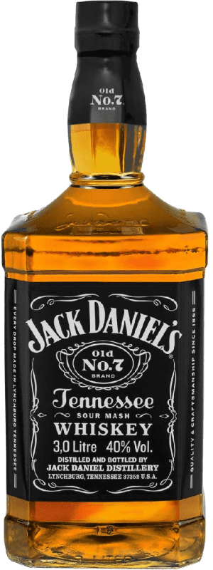 123,95 € Free Shipping | Whisky Bourbon Jack Daniel's Old No.7 United States Special Bottle 3 L