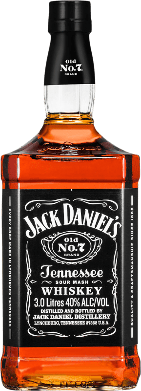 129,95 € Envío gratis | Whisky Bourbon Jack Daniel's Old Nº 7 Estados Unidos Botella Especial 3 L