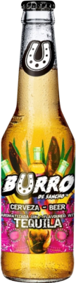 34,95 € Envío gratis | Caja de 24 unidades Cerveza La Sagra Burro de Sancho al Tequila Botellín Tercio 33 cl