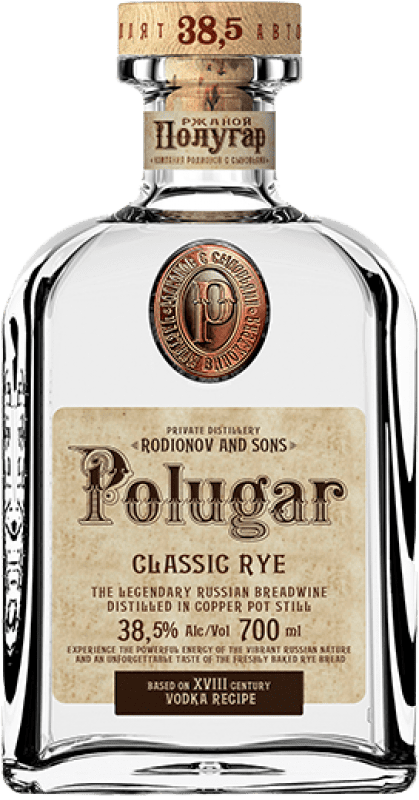 73,95 € Spedizione Gratuita | Vodka Polugar Classic Rye Bottiglia 70 cl