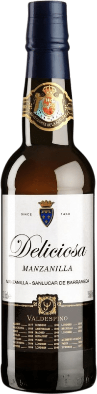 16,95 € 免费送货 | 强化酒 Valdespino Deliciosa D.O. Manzanilla-Sanlúcar de Barrameda 安达卢西亚 西班牙 Palomino Fino 瓶子 75 cl