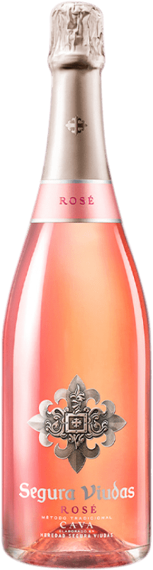 8,95 € Kostenloser Versand | Rosé Sekt Segura Viudas Brut — Herb Rosé D.O. Cava Katalonien Spanien Garnacha — Grenache, Pinot Noir — Spätburgunder, Trepat 75 cl