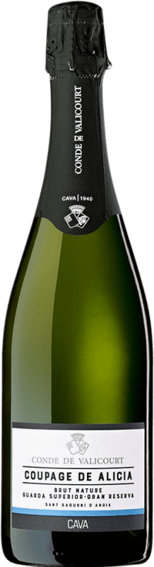14,95 € Spedizione Gratuita | Spumante Bianco Conde de Valicourt Alicia Brut Nature Coupage — Blend Gran Riserva D.O. Cava Catalogna Spagna 75 cl