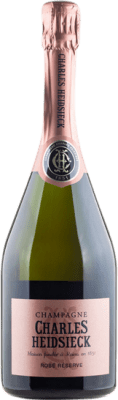 66,95 € 免费送货 | 玫瑰气泡酒 Charles Heidsieck Rosé 预订 A.O.C. Champagne 香槟酒 法国 Pinot Black, Chardonnay, Pinot Meunier 瓶子 75 cl