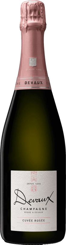 78,95 € 免费送货 | 桃红起泡酒 Devaux Rosé — 桃红葡萄酒 特级珍藏 A.O.C. Champagne 香槟酒 法国 Pinot Noir — 黑皮诺, Chardonnay — 莎当妮 75 cl