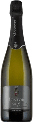 19,95 € Бесплатная доставка | Белое игристое вино Monfort Brut — брют D.O.C. Trento Трентино Италия Chardonnay — Шардоне Бутылка 75 cl