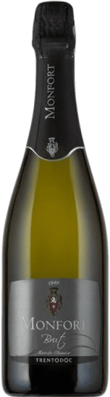 18,95 € Kostenloser Versand | Weißer Sekt Monfort Brut D.O.C. Trento Trentino Italien Chardonnay Flasche 75 cl