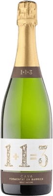 16,95 € Envoi gratuit | Blanc mousseux U Més U 1 + 1 Igual a 3 Fermentat en Barrica Brut Nature D.O. Cava Espagne Xarel·lo, Chardonnay Bouteille 75 cl