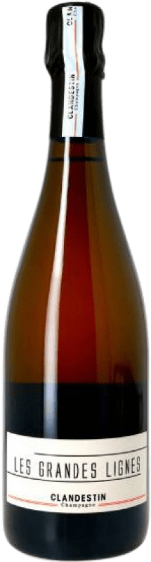 64,95 € Бесплатная доставка | Белое игристое Benoït Dossot Clandestin Les Grandes Lignes Природа Брута A.O.C. Champagne шампанское Франция Chardonnay бутылка 75 cl