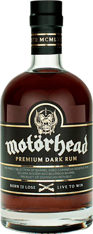 49,95 € Envío gratis | Ron Motörhead Premium Dark República Dominicana Botella 70 cl