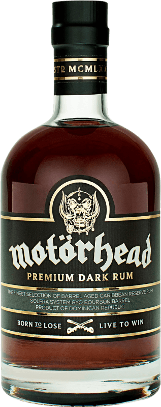 49,95 € Spedizione Gratuita | Rum Motörhead Premium Dark Repubblica Dominicana Bottiglia 70 cl