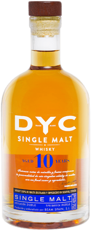 29,95 € Kostenloser Versand | Whiskey Single Malt DYC Spanien 10 Jahre Flasche 70 cl