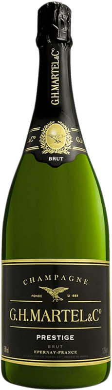 129,95 € Envio grátis | Espumante branco G.H. Martel Prestige Brut A.O.C. Champagne Champagne França Pinot Preto, Chardonnay, Pinot Meunier Garrafa Magnum 1,5 L