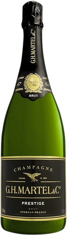 151,95 € 免费送货 | 白起泡酒 G.H. Martel Brut — 起泡酒 干型 Prestige — 尊贵 A.O.C. Champagne 香槟酒 法国 Pinot Noir — 黑皮诺, Chardonnay — 莎当妮, Pinot Meunier — 黑皮诺·莫尼耶 大瓶 — Magnum 1,5 L