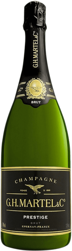 136,95 € Kostenloser Versand | Weißer Sekt G.H. Martel Prestige Brut A.O.C. Champagne Champagner Frankreich Spätburgunder, Chardonnay, Pinot Meunier Magnum-Flasche 1,5 L