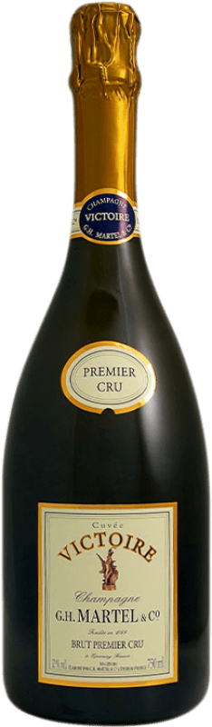 86,95 € Бесплатная доставка | Белое игристое вино G.H. Martel Victoire Brut — брют 1er Premier Cru, Cuvée A.O.C. Champagne шампанское Франция Pinot Noir — Пино Нуар, Chardonnay — Шардоне 75 cl
