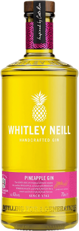 29,95 € Envio grátis | Gin Whitley Neill Pineapple Gin Reino Unido Garrafa 70 cl