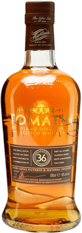 1 634,95 € Free Shipping | Whisky Single Malt Tomatin Edición Limitada Scotland United Kingdom 36 Years Bottle 70 cl