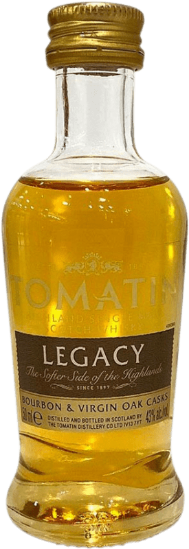 8,95 € Envío gratis | Whisky Single Malt Tomatin Legacy Escocia Reino Unido Botellín Miniatura 5 cl