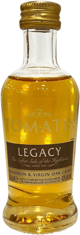 8,95 € Envio grátis | Whisky Single Malt Tomatin Legacy Escócia Reino Unido Garrafinha Miniatura 5 cl