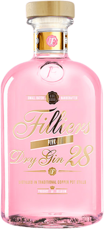 29,95 € 送料無料 | ジン Filliers 28 Pink — ピンク ベルギー ミディアムボトル 50 cl